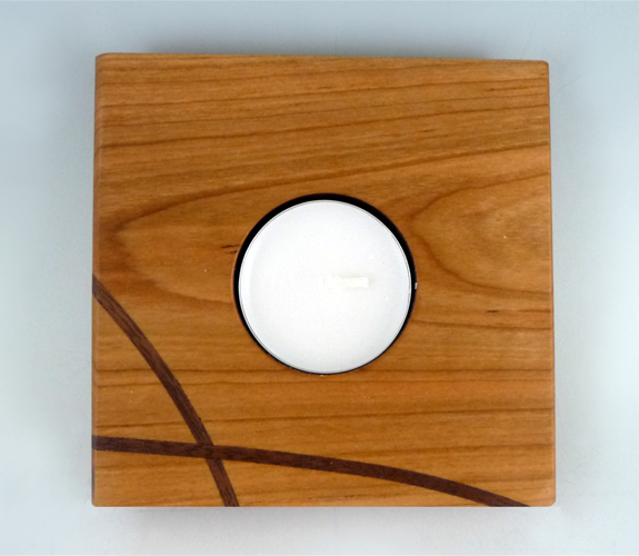 Tea Light Holder Cherry Wood
